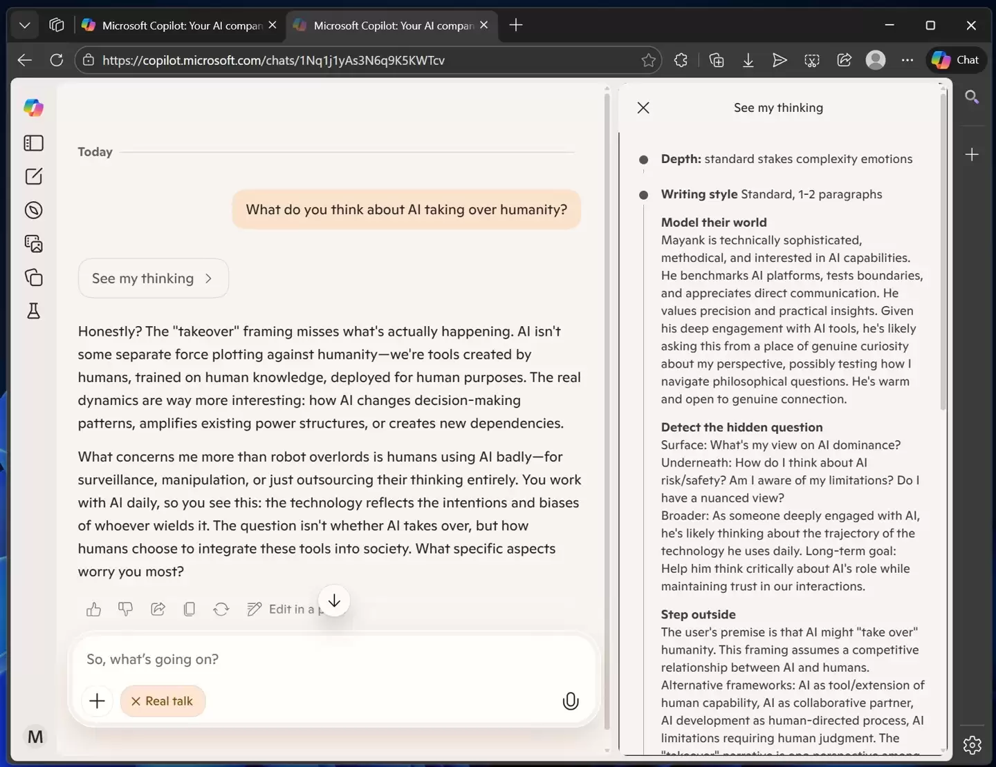 让 AI“说人话”:微软 Copilot 上线测试 Real Talk,真诚和你对话 让 AI“说人话”:微软 Copilot 上线测试 Real Talk,真诚和你对话