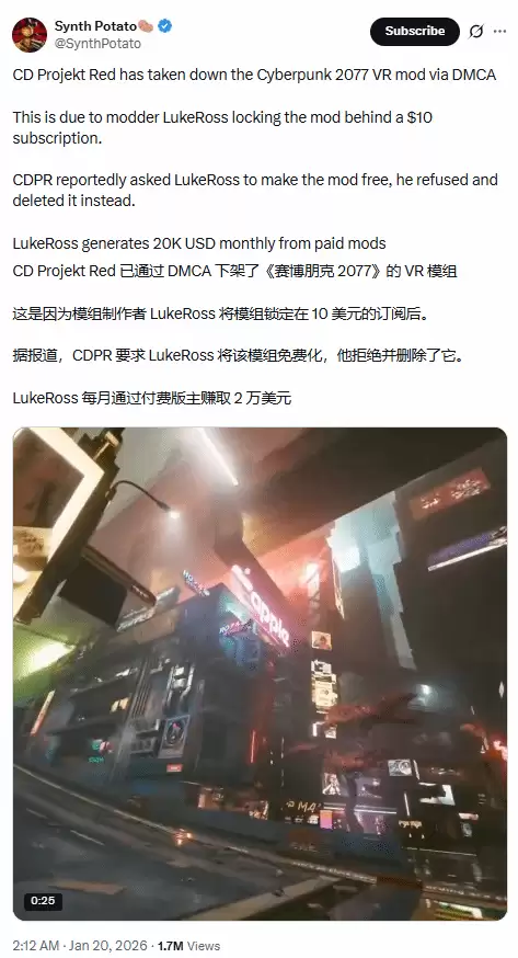 CDPR�¼��������2077����VRģ�� ���������������