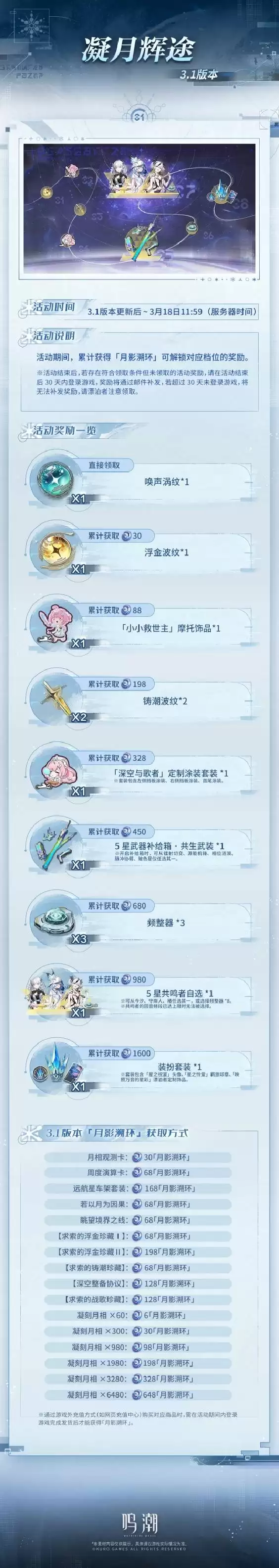 鸣潮3.1前瞻兑换码与内容汇总 3.1前瞻兑换码分享 鸣潮3.1前瞻兑换码与内容汇总 3.1前瞻兑换码分享