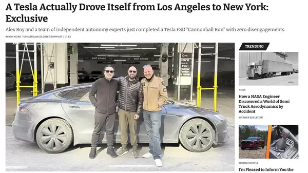 ȫ���״����Ԥ�����Զ���ʻ����˹��Model S����3081Ӣ��ֱ��ŦԼ