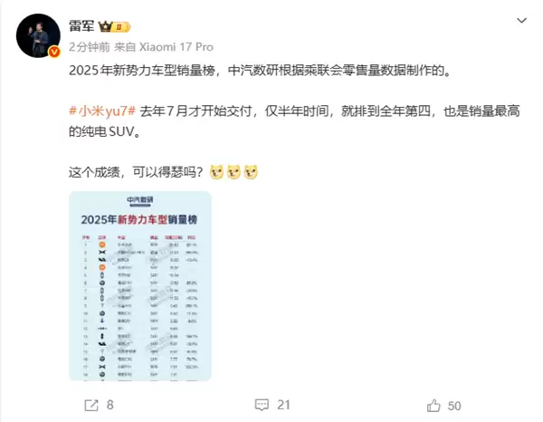 С��SU7�Ƕ�2025�������������ף�YU7��������ǰ�Ĵ�SUV�¼�¼