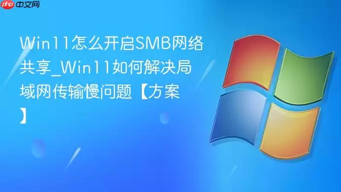 Win11怎么开启SMB网络共享_Win11如何解决局域网传输慢问题【方案】 Win11怎么开启SMB网络共享_Win11如何解决局域网传输慢问题【方案】