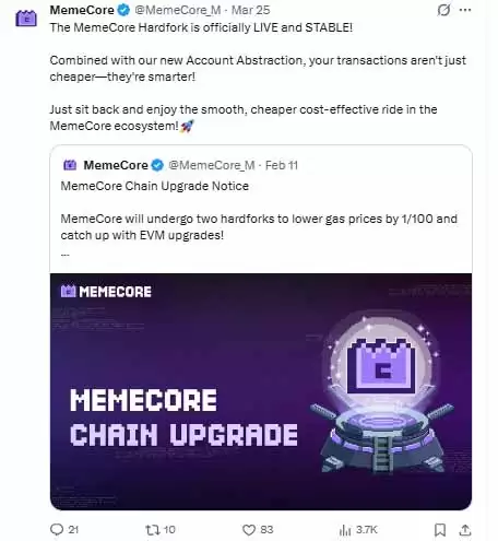 MemeCore�۸�Ԥ��:$M���ΪLayer 1���ҵ���������һ�ķ���