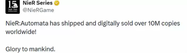 《尼尔:机械纪元》全球销量正式突破1000万! 《尼尔:机械纪元》全球销量正式突破1000万!