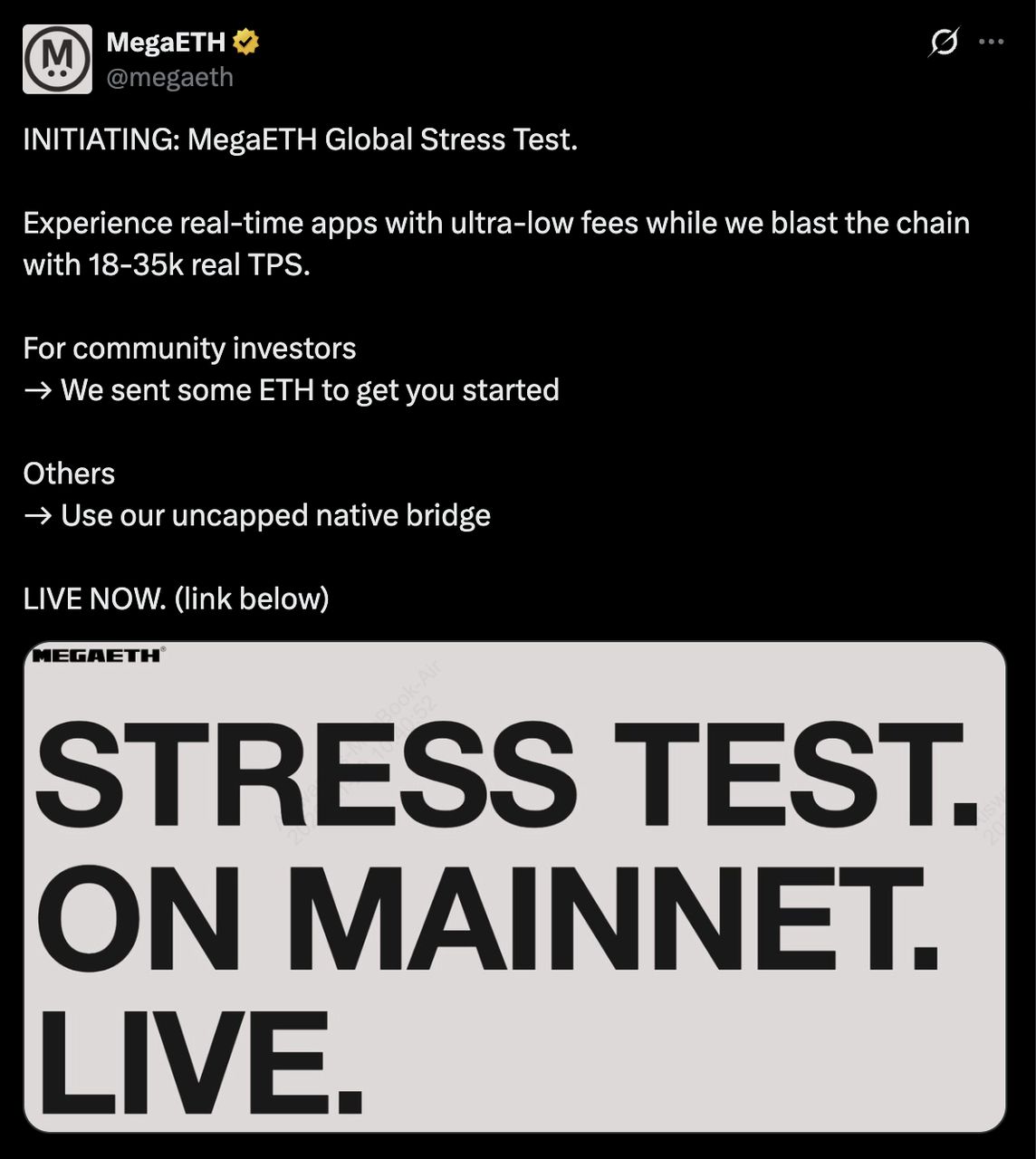 MegaETH �������� 2 �� 9 ������: ѹ�������������� 3.5 �� TPS