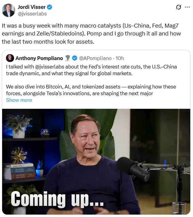 ����ʦJordi Visser��ʾ,���رң�BTC����ʾ�����ڳ�ʼ��Ʒ�����еļ���