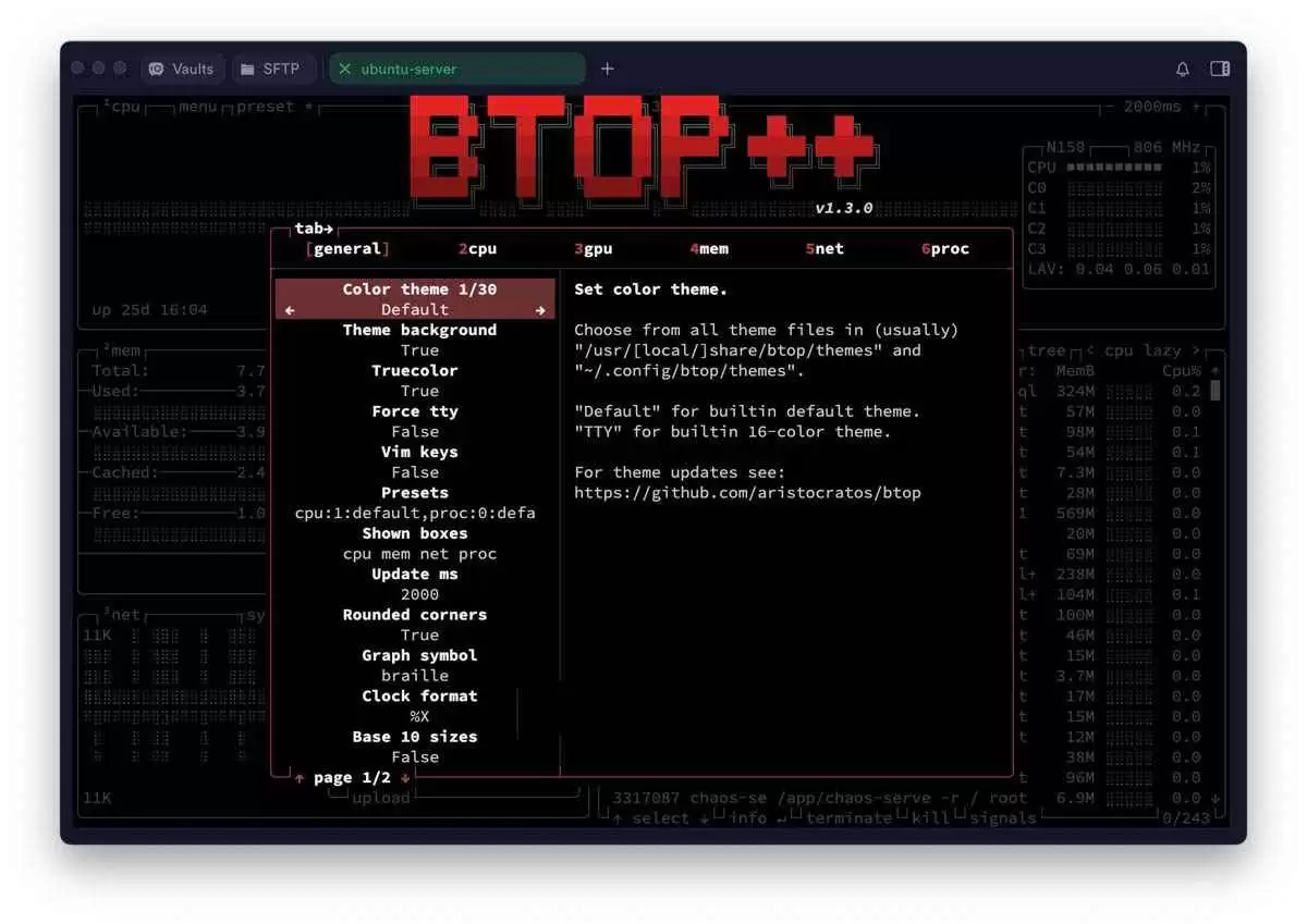 linux系统监控工具小神器!超全面的Btop安装和使用指南 linux系统监控工具小神器!超全面的Btop安装和使用指南
