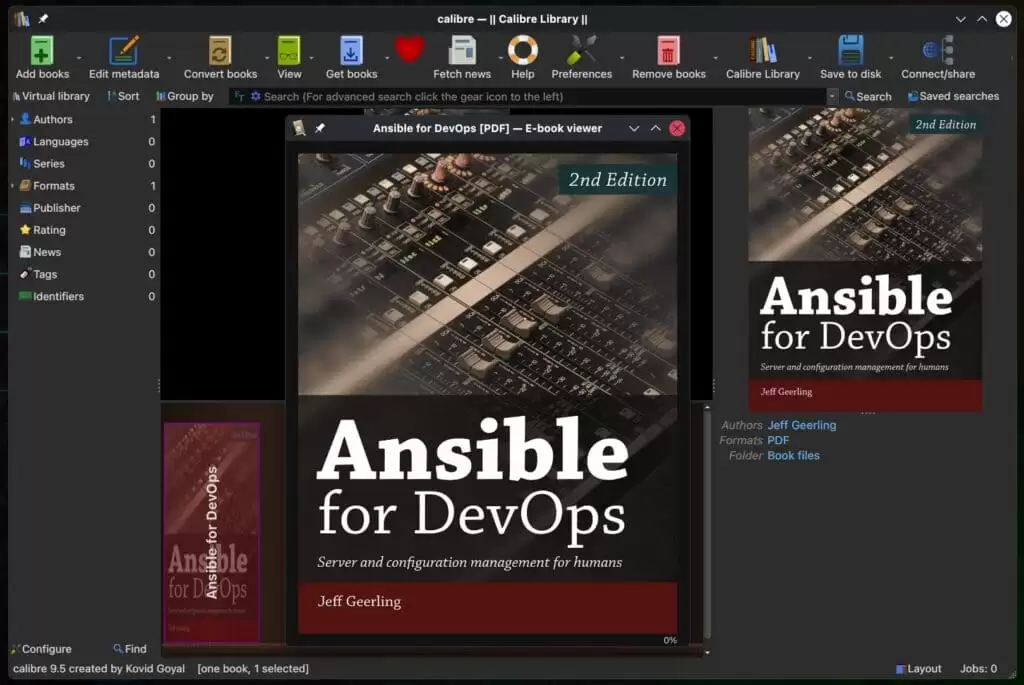 ��Դ������������� Calibre 9.5 ������������������ʾ�Ķ�����