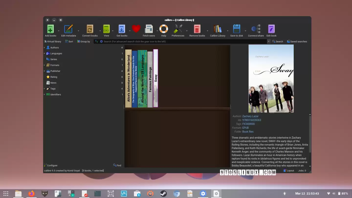 ��Դ������������� Calibre 9.5 ������������������ʾ�Ķ�����