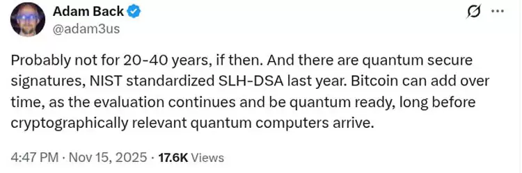 Adam Back����:���رң�BTC����δ��20��40���������ӷ���