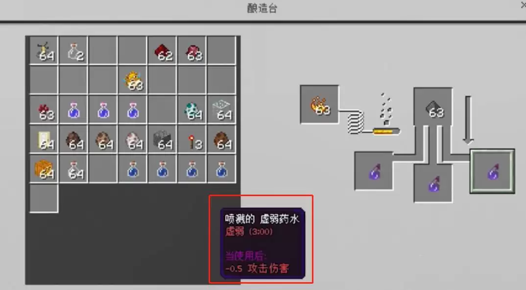 我的世界虚弱药水喷溅怎么炼制 我的世界虚弱药水喷溅怎么炼制