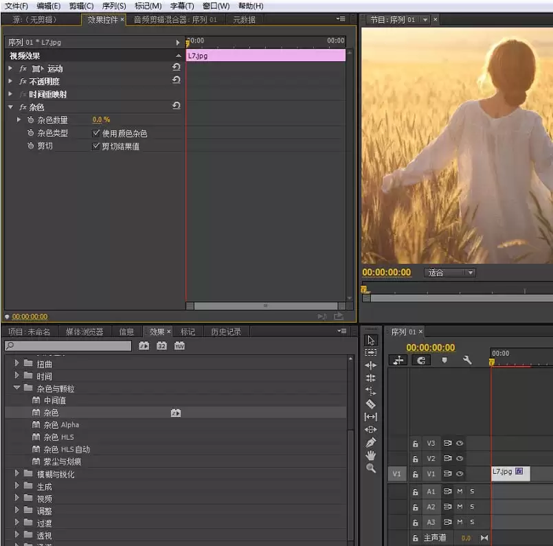 premiere��ô����Ƶ������ɫЧ��