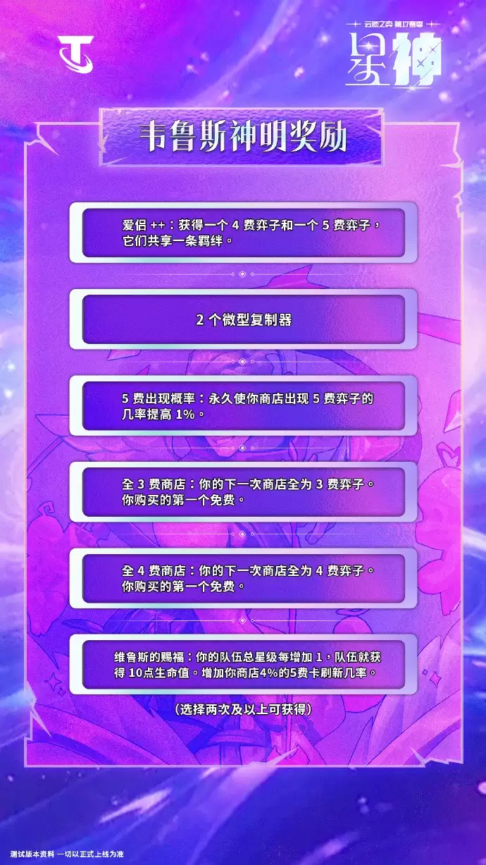 云顶之弈S17韦鲁斯神明奖励效果一览 云顶之弈S17韦鲁斯神明奖励效果一览