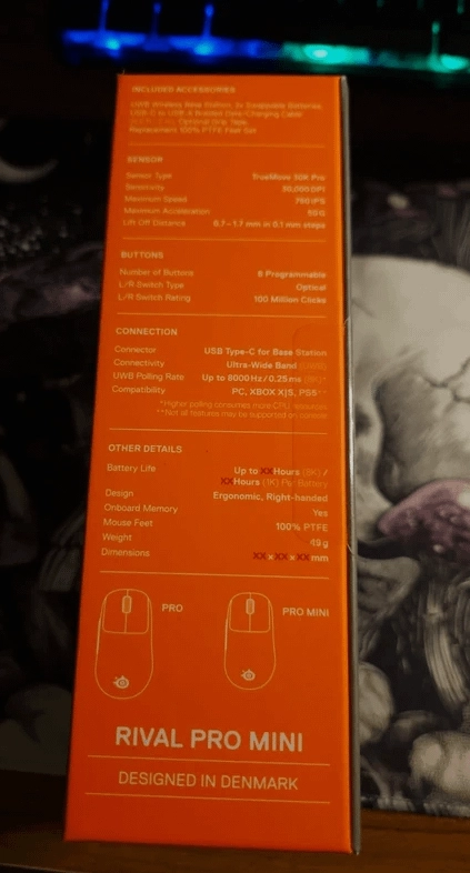��� Rival Pro Mini ����ع⣺49g��������ƣ�8kHz UWB ����