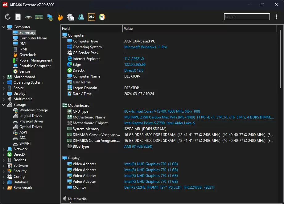AIDA64 v8.25 �淢����ԭ��֧�� NVMe��֧��΢�� MPG Ai1300TS / Ai1600TS ��Դ���