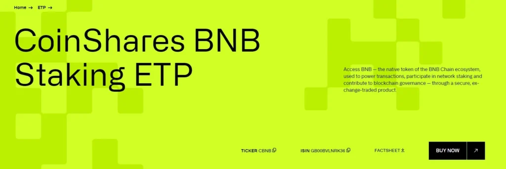 �ʽ���עBNB��CoinShares ����BNB ETP��������һ�����飿