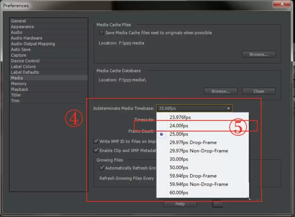 Premiere��ô�����زĸ��ĵ������е�֡��
