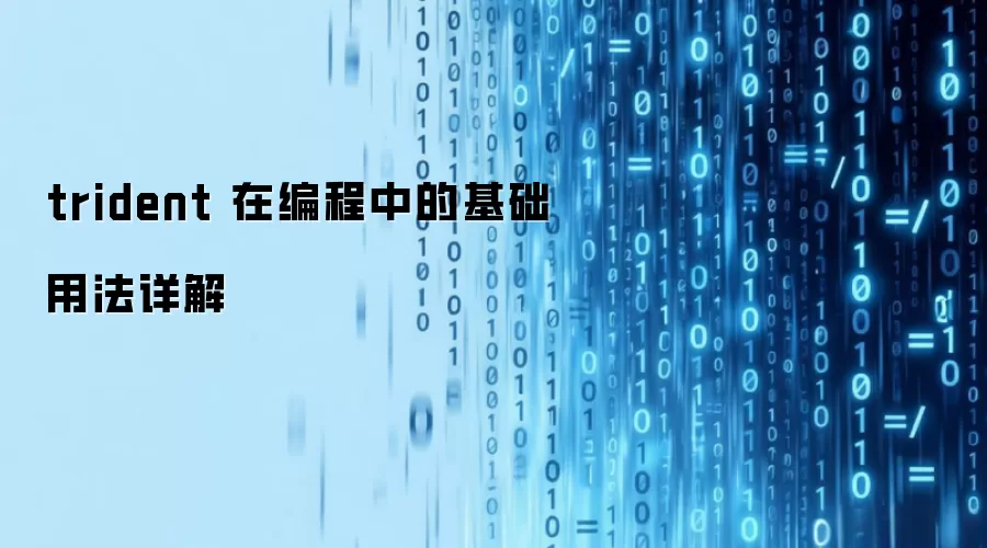 trident �ڱ���еĻ����÷����