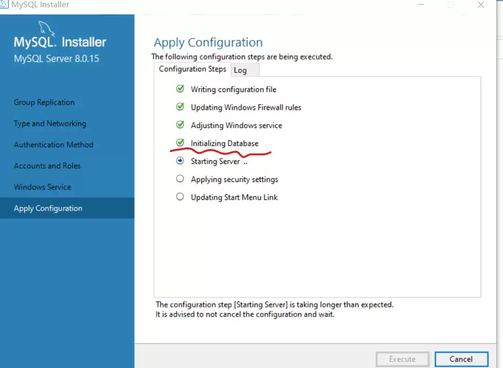 ��װmysqlʱ����initializingdatabase��startingservice����Ľ������