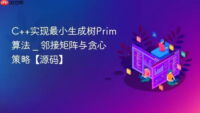 C++ʵ����С������Prim�㷨 _ �ڽӾ�����̰�Ĳ��ԡ�Դ�롿