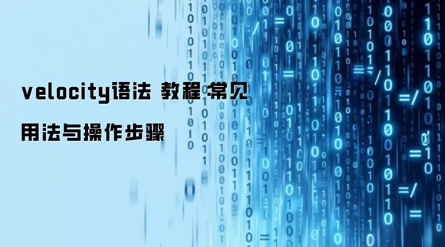 velocity�﷨ �̳̣������÷����������