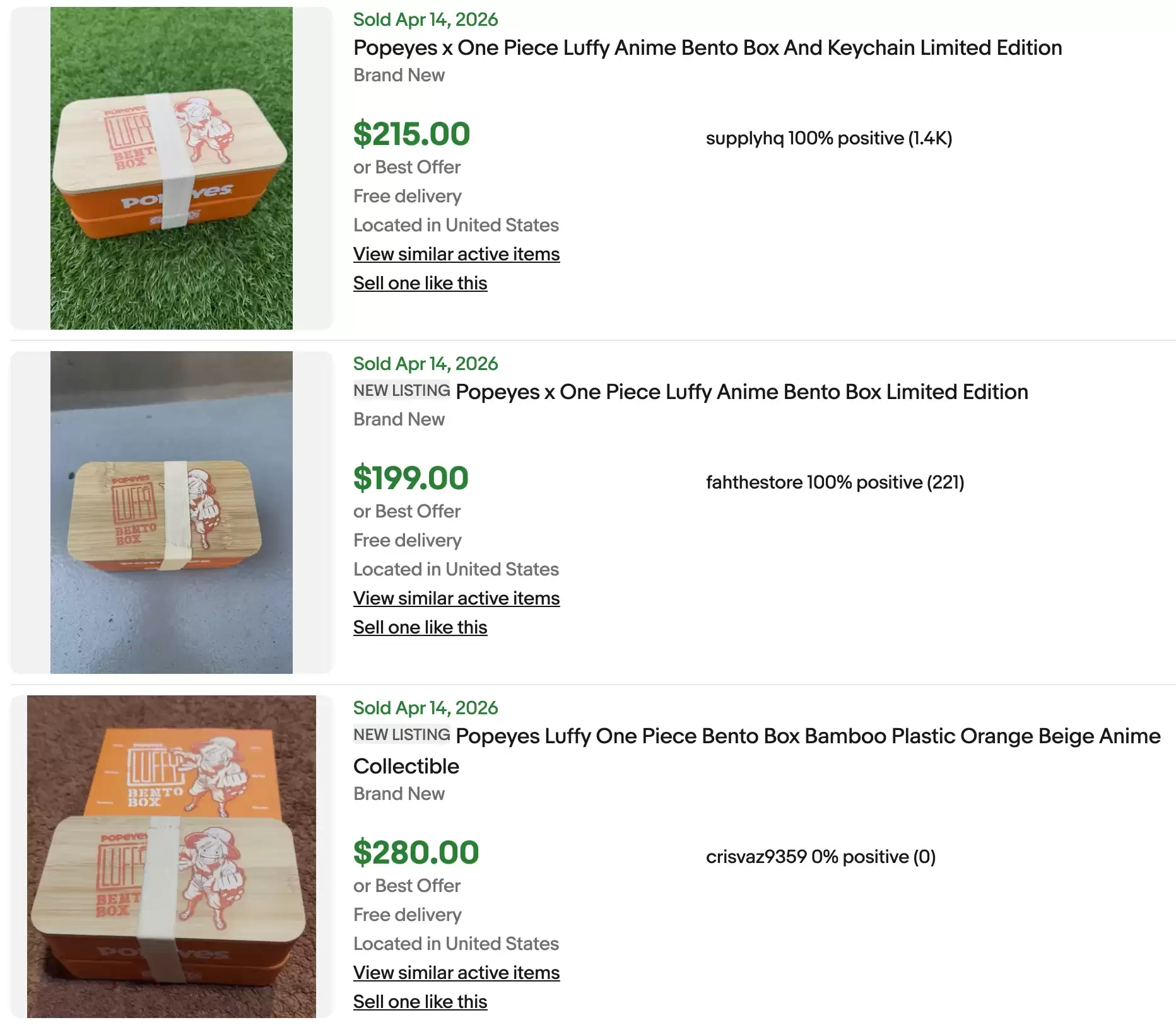 Popeyes�롶One Piece�������㵱����eBay���ѱ�ת����������Ԫ