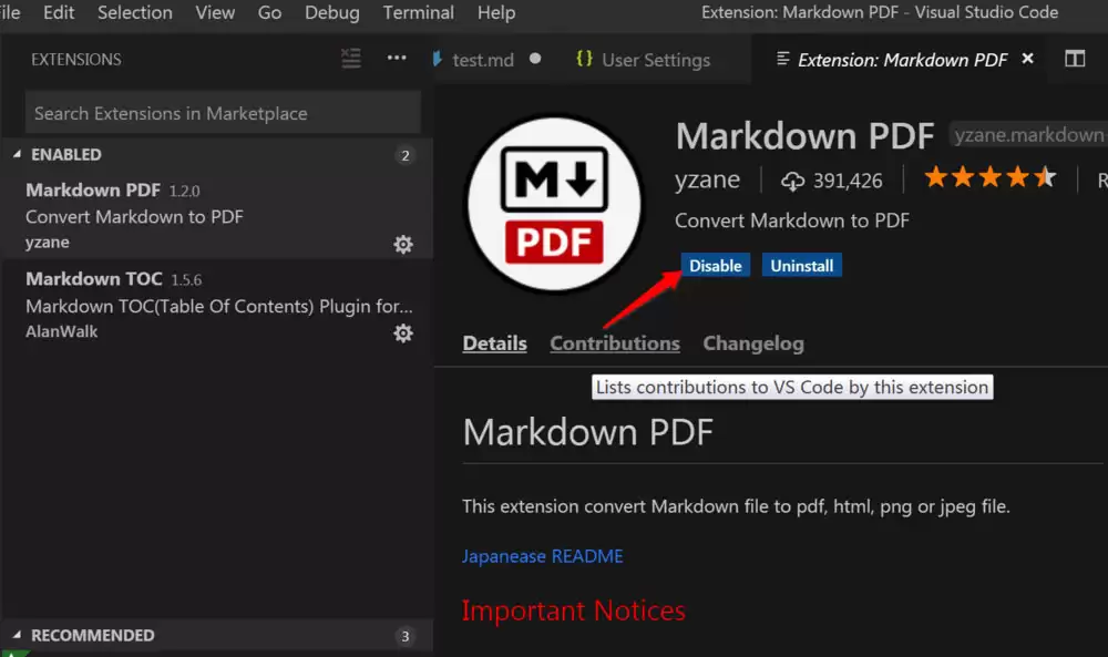 vscode���Markdown PDF���ת��PDF�������ô��