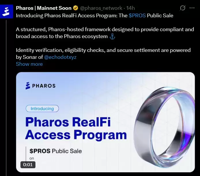Pharos ���繫�����ۼ� $PROS ���Ҿ���ѧ����������ǰ����