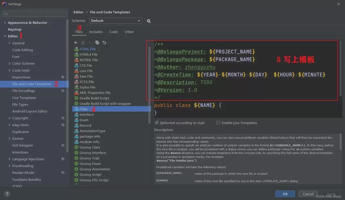 IDEAΪ��ͷ�������ע��ģ�����