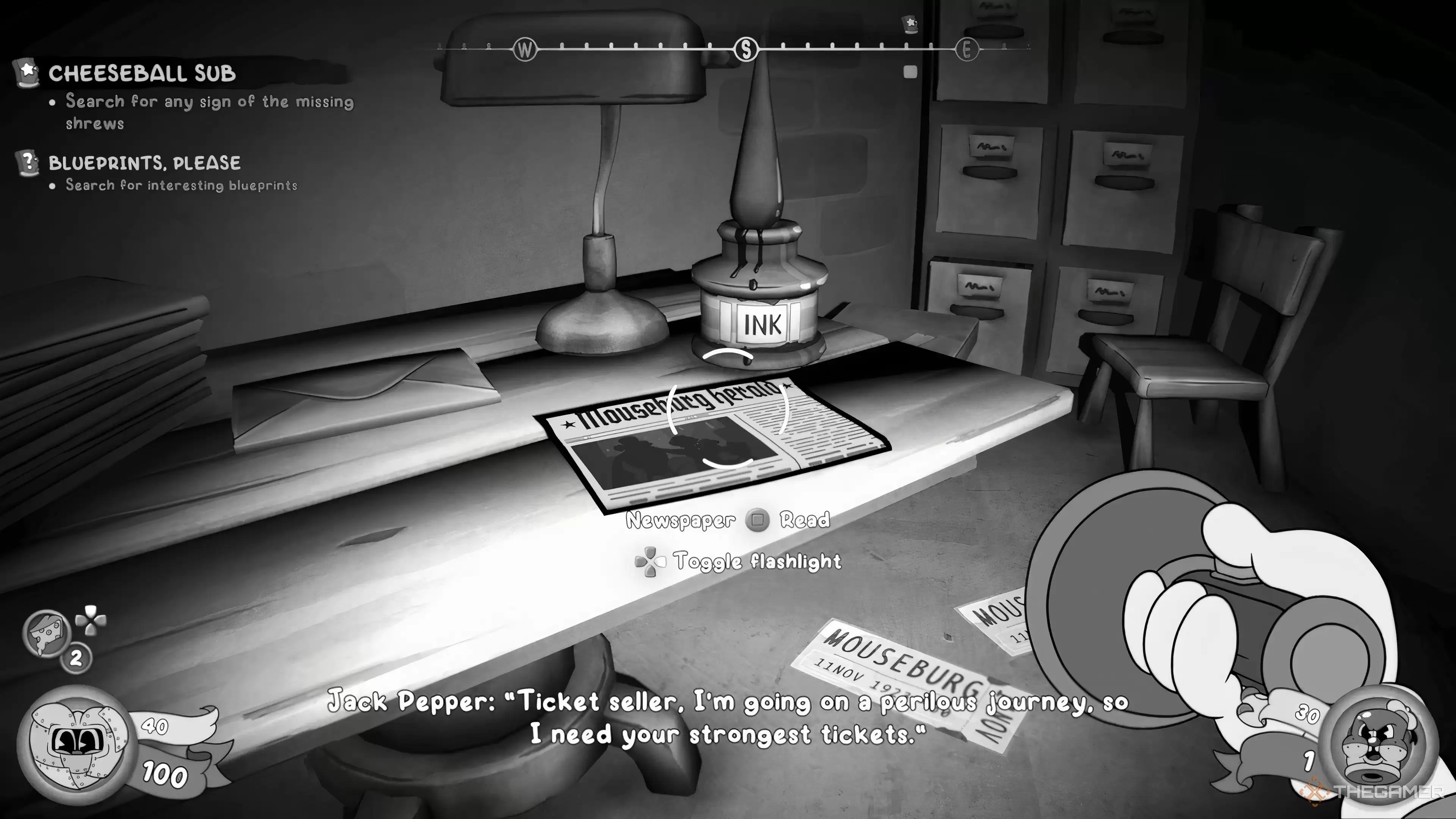 �ڡ�Mouse: P.I. For Hire����Ѱ��ÿһ�ݱ�ֽ��λ��