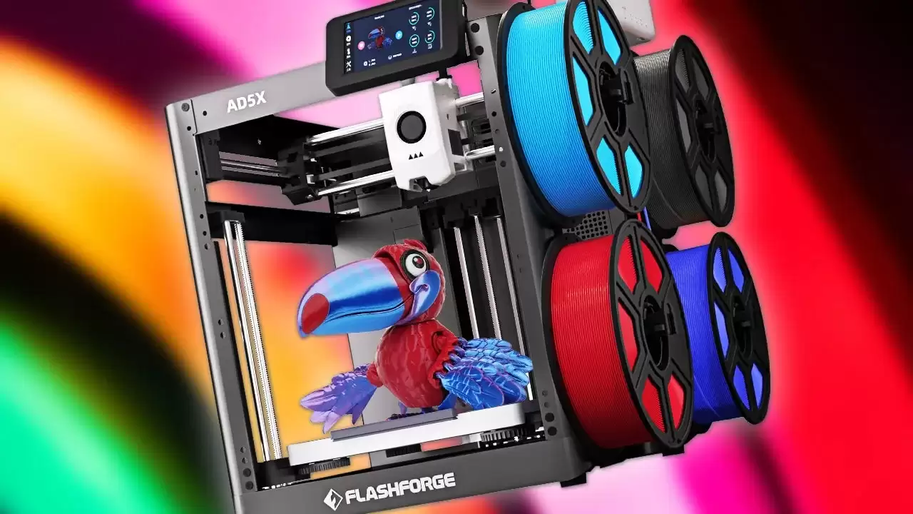 FlashForge AD5X �� 300 ��Ԫ�������ɫ�Ķ���϶�ɫ 3D ��ӡ��֮һ