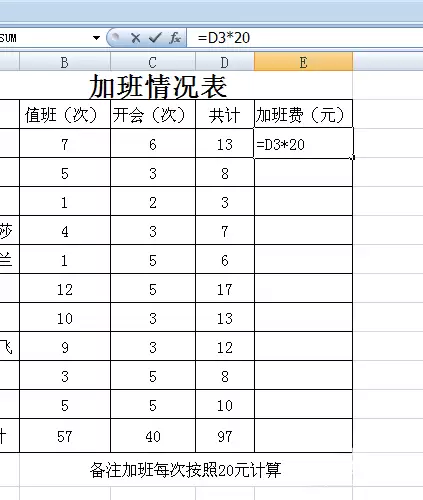 excel������μ���˷�-����˷�����ϸ����