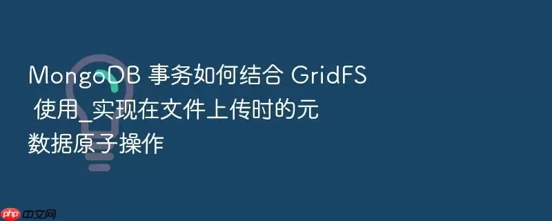 MongoDB ������ν�� GridFS ʹ��_ʵ�����ļ��ϴ�ʱ��Ԫ����ԭ�Ӳ���