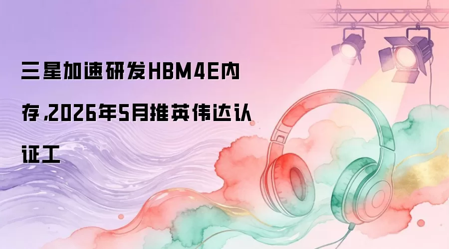 ���Ǽ����з�HBM4E�ڴ棬2026��5����Ӣΰ����֤��