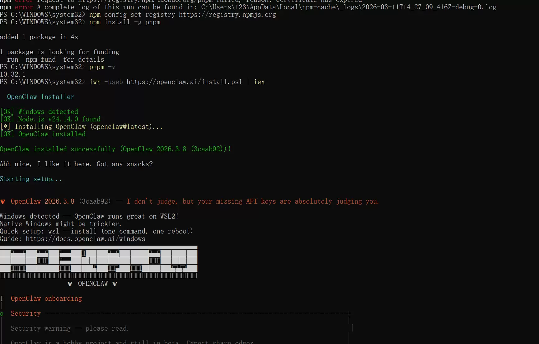 openclaw ��װ�����������¼