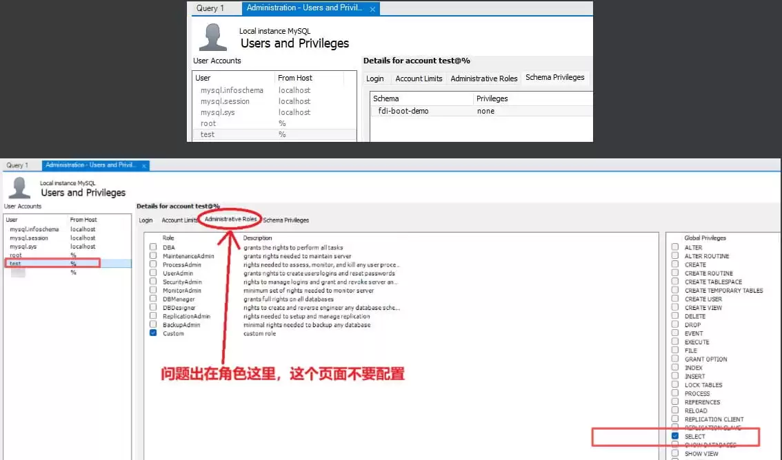 MySQL WorkbenchȨ��������Ч�Ľ������